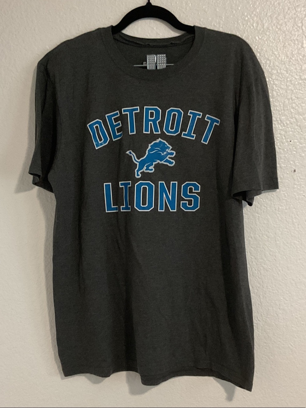Fanatics Detroit Lions Charcoal and Blue Short Sleeve Tee